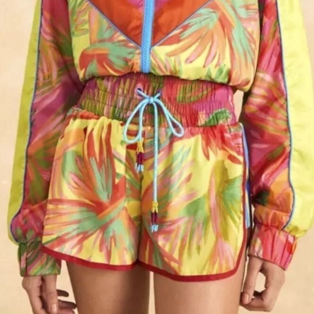 FARM Rio Lime Painted Birds Shorts